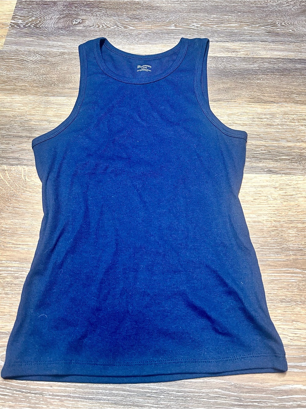 No Boundaries Navy Blue Ribbed Tank Top Size Medium Y2K